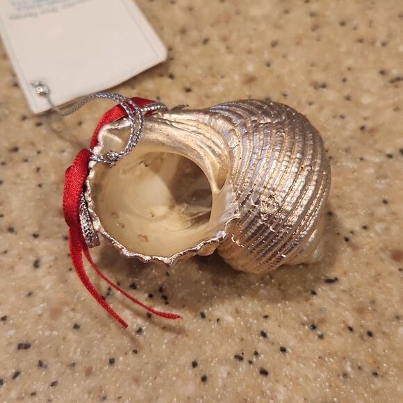 Silver Shell Christmas Ornament Prosperity Tree Farms New - Picture 3 of 5